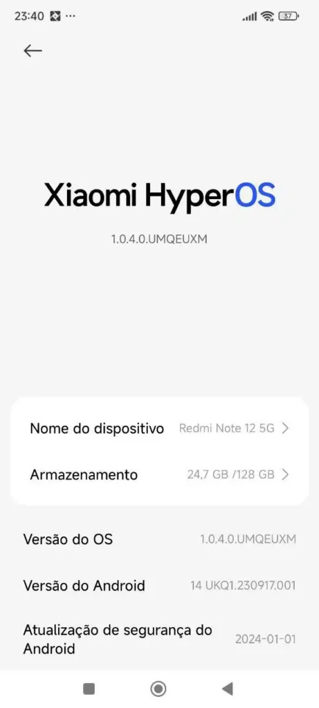 Redmi Note 12 5G hyperos eea